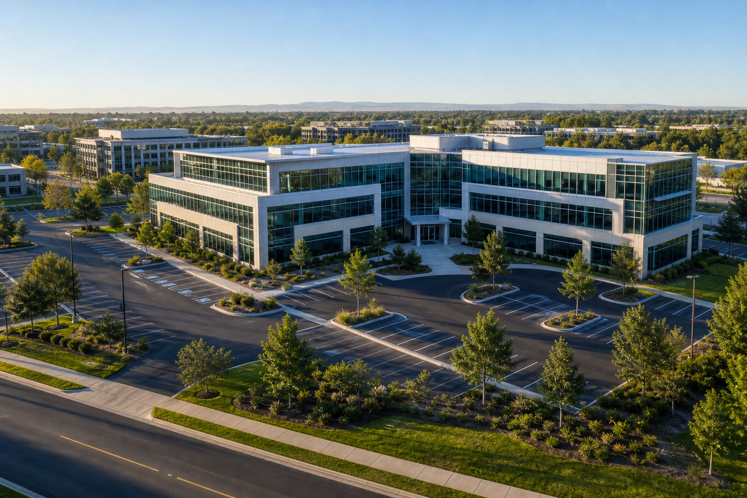 Recent commercial office property aerial photography project